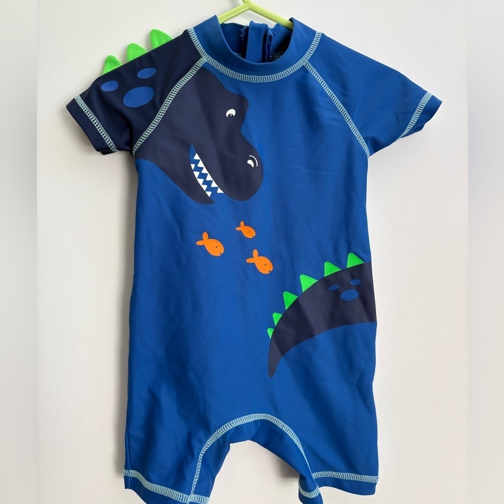 Carter's Blue Dinosaur Rashguard - Picture 2 of 4